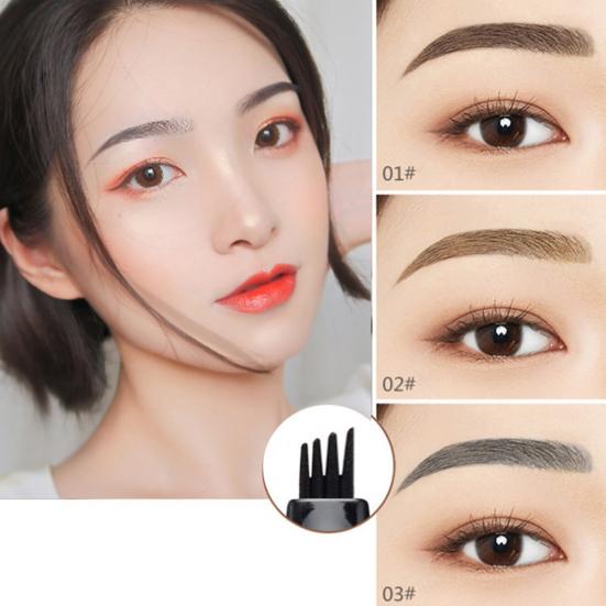 Creion lichid pentru sprâncene cu 4 vârfuri de furculiță Machiaj natural pentru ochi, rezistent la apă