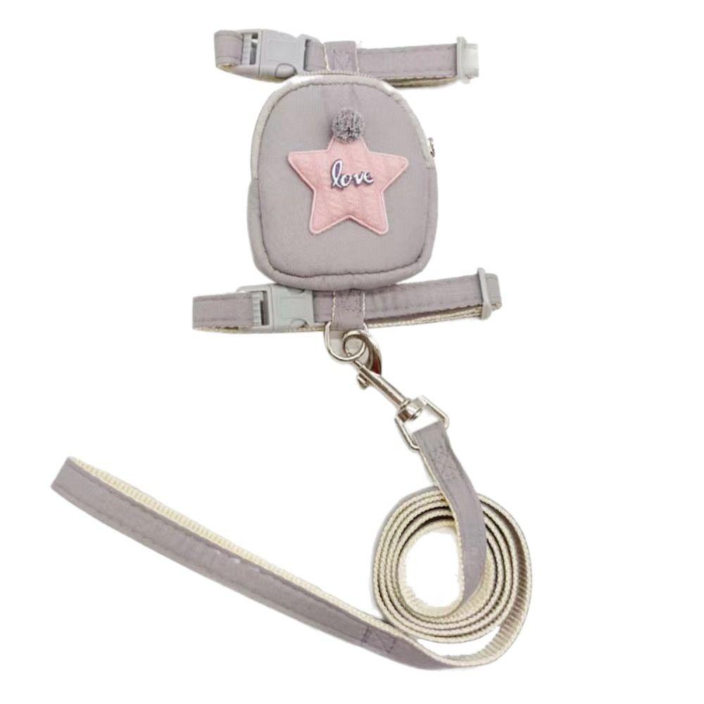 

Съемная защита от потери с сумками Собачья тяговая веревка Собачья грудная шлейка Собачья шлейка Кошачий ошейник S серый