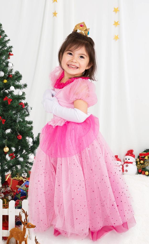 Miccostumes Kids Girls Princess Cosplay Costume Dress with Crown Halloween