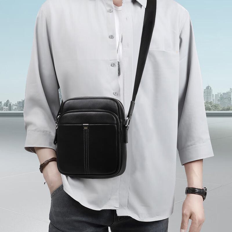 SCHWARZETIENNE Men's Business Leather Shoulder Bag