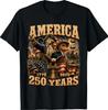 Divertente Maglietta Anniversario 250 Anni America 250° Trump Washington