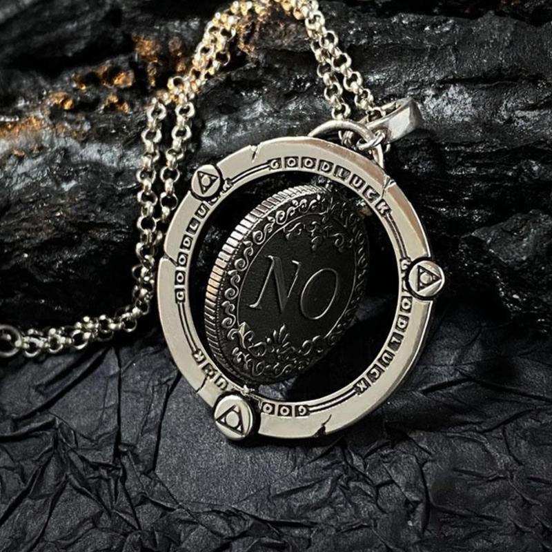 Rotating Decision Coin Necklace Vintage Copper Jewelry Adjustable Clavicle Chain Accessory For Men And Women