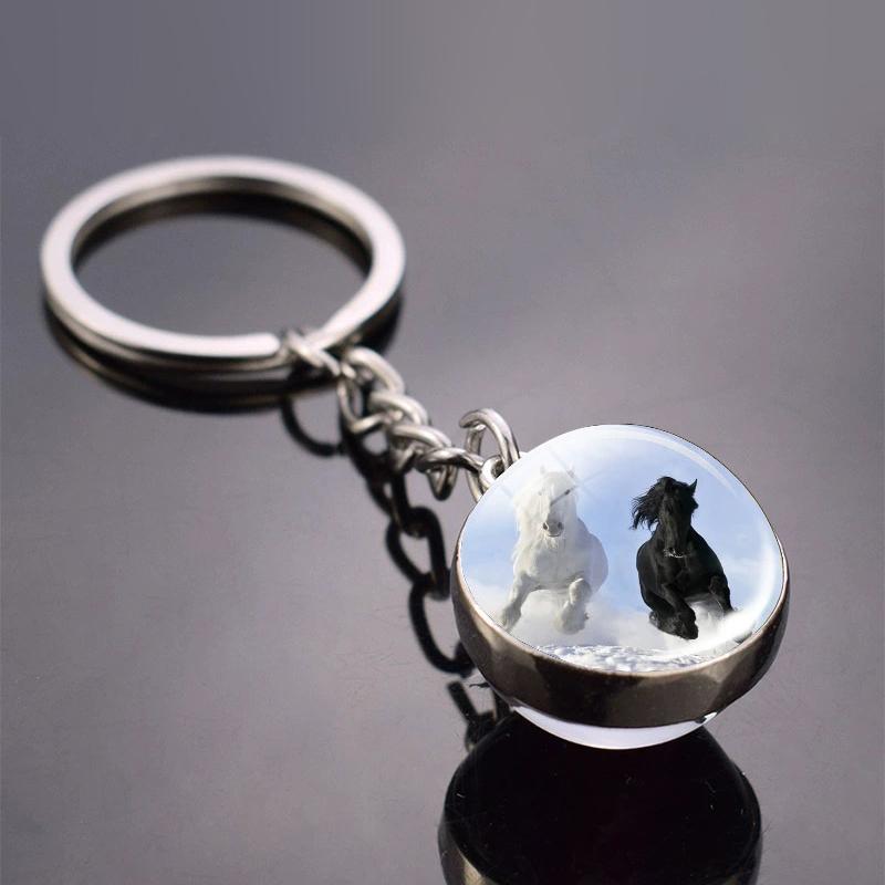 Glow In The Dark Horse Pendant Glowing Horse Stuff Luminous Horses Glass Ball Pendant Crazy Horse Lovers Gifts