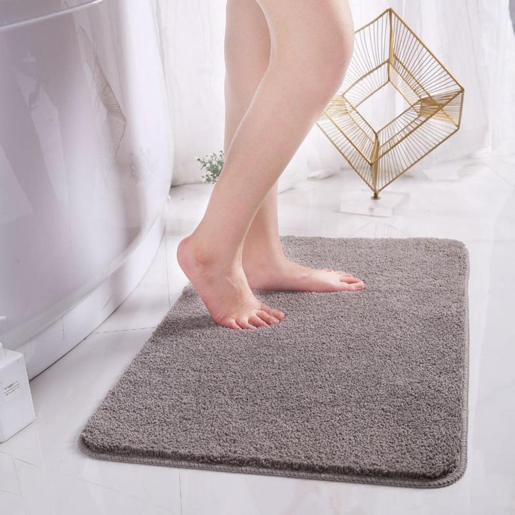 Fleece Engraving Bathroom Thickening Mat Bath Non-slip Carpets In Wash Basin Bathtub Side Floor Rug Shower Room Doormat Memory Foam 3D Pad