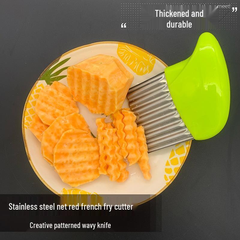 Stainless Steel Wavy Potato & French Fry Cutter: Multifunctional Kitchen Knife