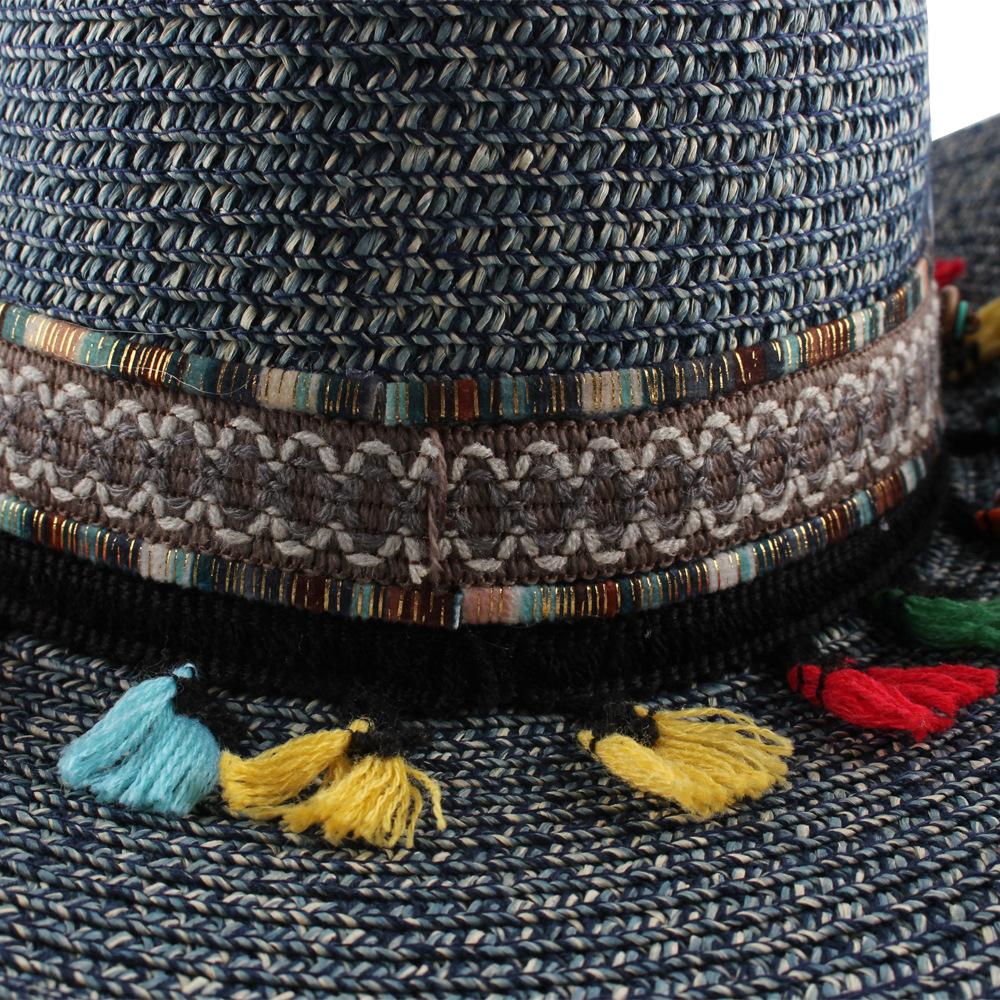 European and American new western cowboy hat spring and summer outdoor travel beach hat hand-woven big brim sunscreen visor women