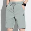 Herr Sommar Casual Shorts Elastisk Dragsko Midja Raka Vida Ben Shorts Fickor Design Ice Silk Enfärgad Sportshorts