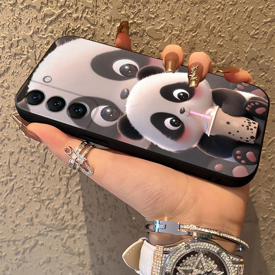 Cute Panda Funda Phone Cover Case for Samsung Galaxy S25 Note 20 8 9 10 S20 Ultra S26 S10 S9 S23 S24 Plus S21 FE
