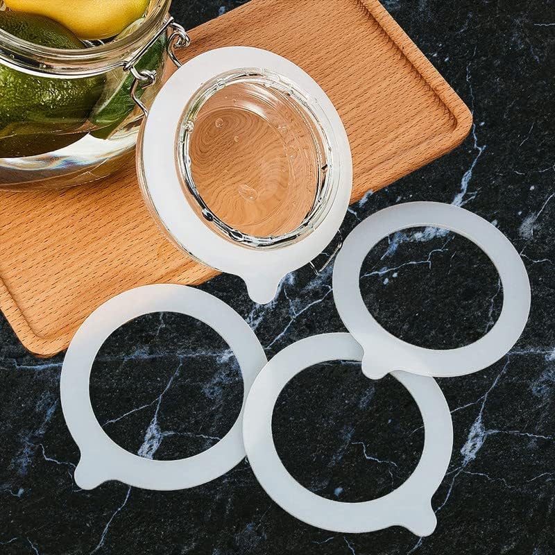 Silicone Replacement Gasket, Airtight Rubber Seals Rings for Mason Jar Lids, Leak-Proof Canning Silicone Fitting Seals for Glass Clip Top Jars