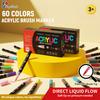12/24/36/48 Color Acrylic Paint Pen Markers Brush Tip Paint Marker For Rock Painting Wood Canvas Stone Graffiti Gift DIY Craft