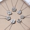 1pc Heart Shaped Four Leaf Clover Pendant Necklace Jewelry Zircon Women Love Clavicle Chain Gifts Openable ChokerJewelry