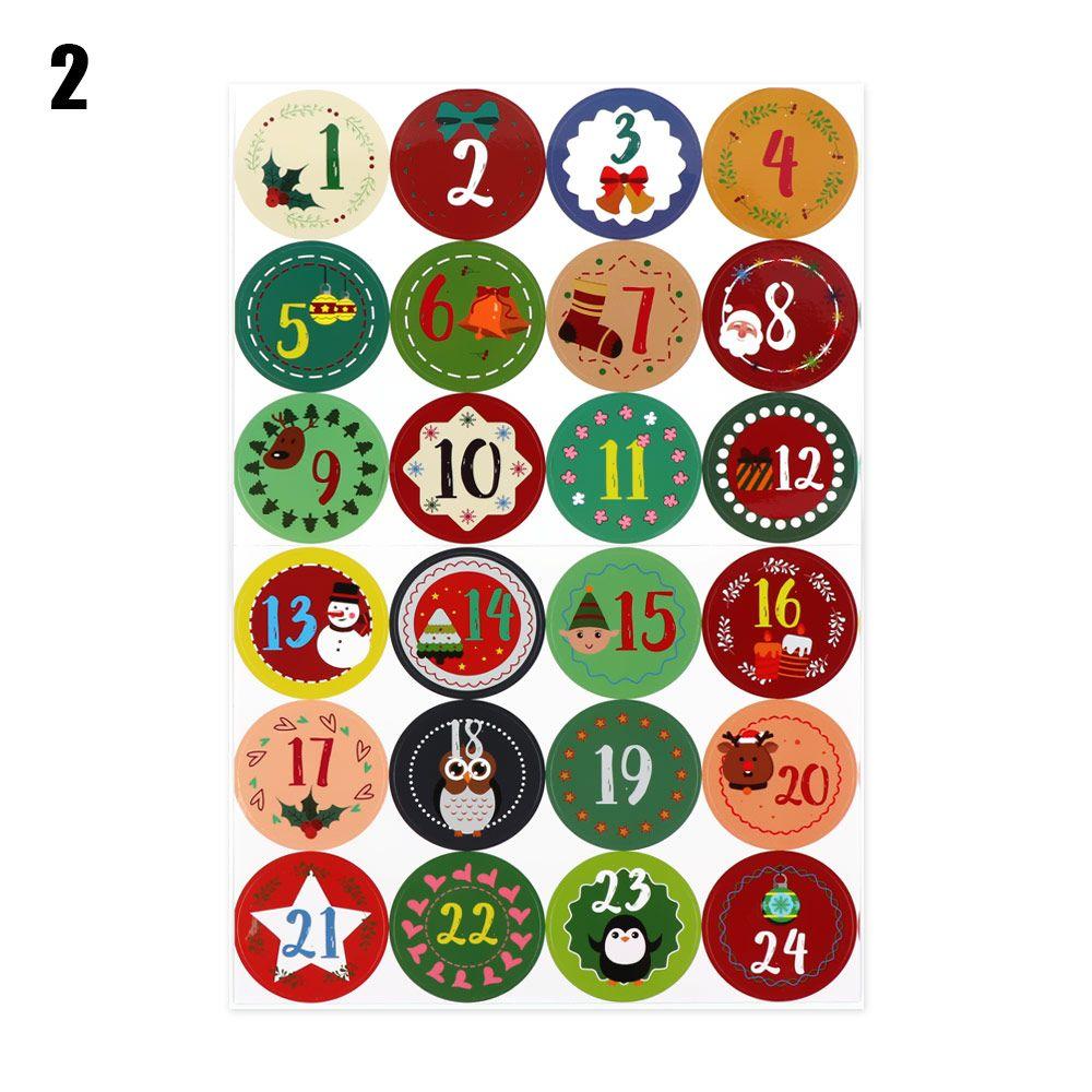 Merry Christmas Multi-Function Adhesive Label Number Stickers Advent Calendar Paper Stickers