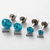 Henson Titanium Ear Cartilage Studs with Dopamine Colored Zircon Screw Disc Earrings