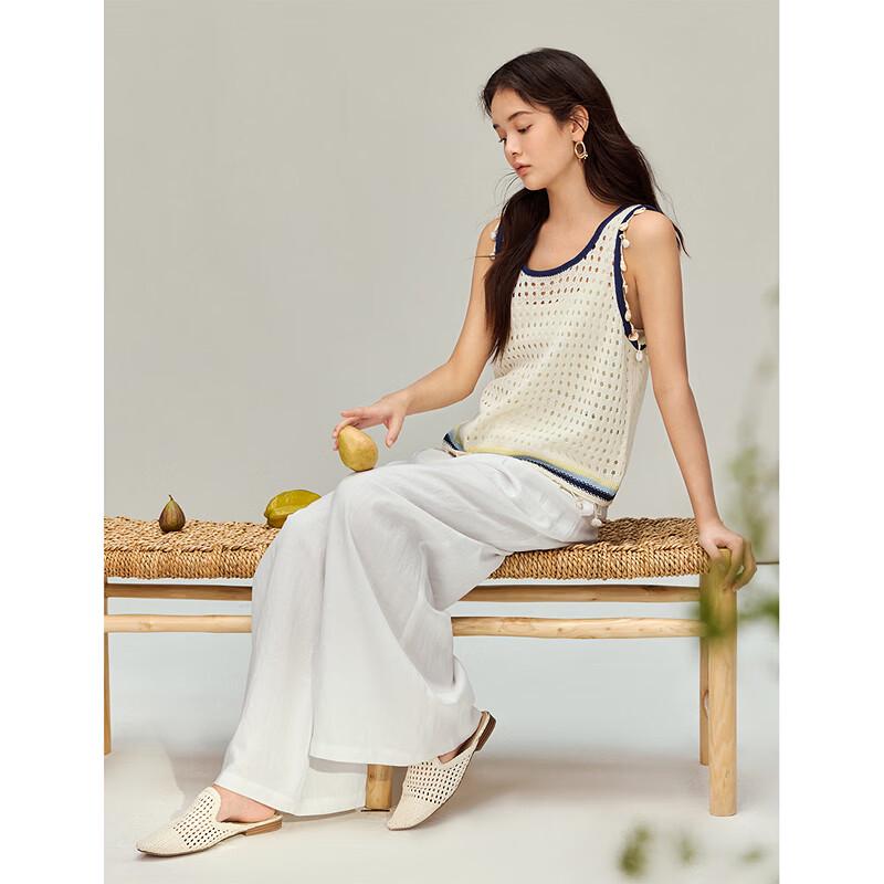 INMAN Bohemian Hollow Stripe Tassel Knit Vest