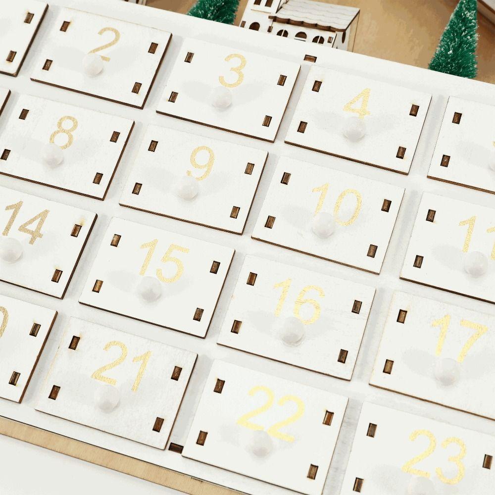 Wooden Christmas Countdown Calendar 24 Days Countdown Wood Christmas Calendar