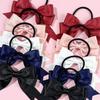 2pcs Bow Hair Ties, Sweet and Simple Versatile Double Ponytail Hair Accessories for Daily Casual Wear, Elegant Vintage Pink Elastic Bands