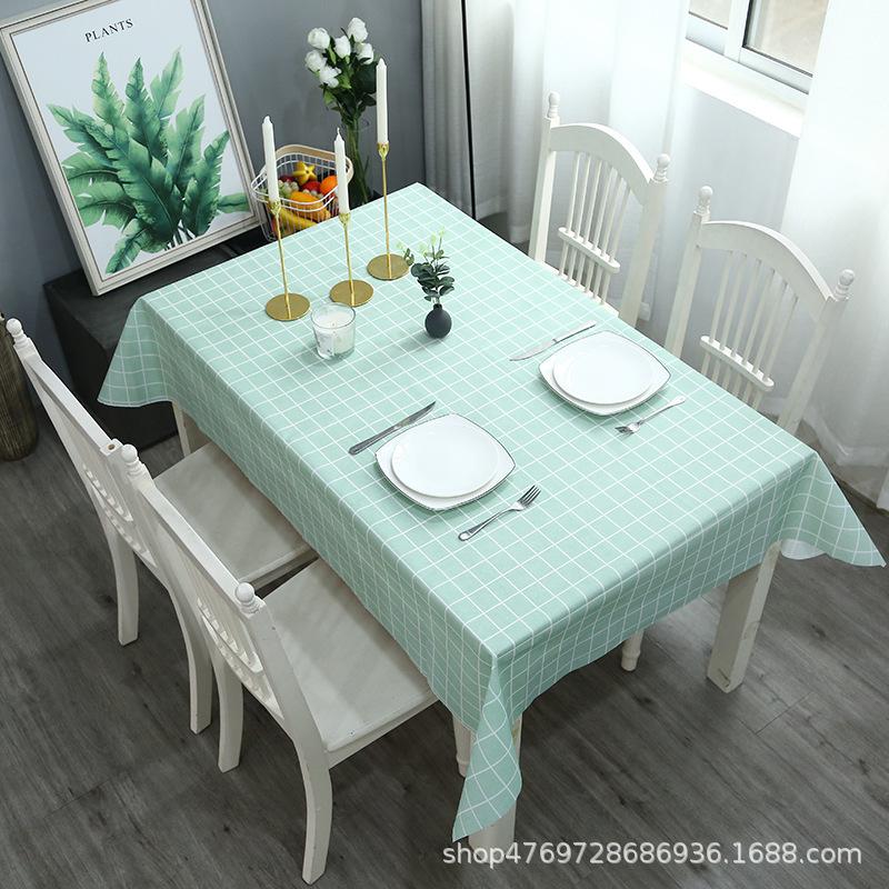 Tablecloth Waterproof And Oil-Proof Leave-In Nordic Rectangular Dining Table Cloth Coffee Table Tablecloth Pvc Student Desk Mat