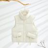 Women's Korean Style Stand-up Collar Sleeveless Waistcoat - Autumn/Winter Solid Color Warm Vest