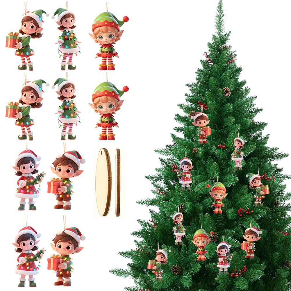 

New Christmas Tree Decoration Pendant Multifunction Wooden Atmosphere Winter Props Decorations Christmas Material Elf
