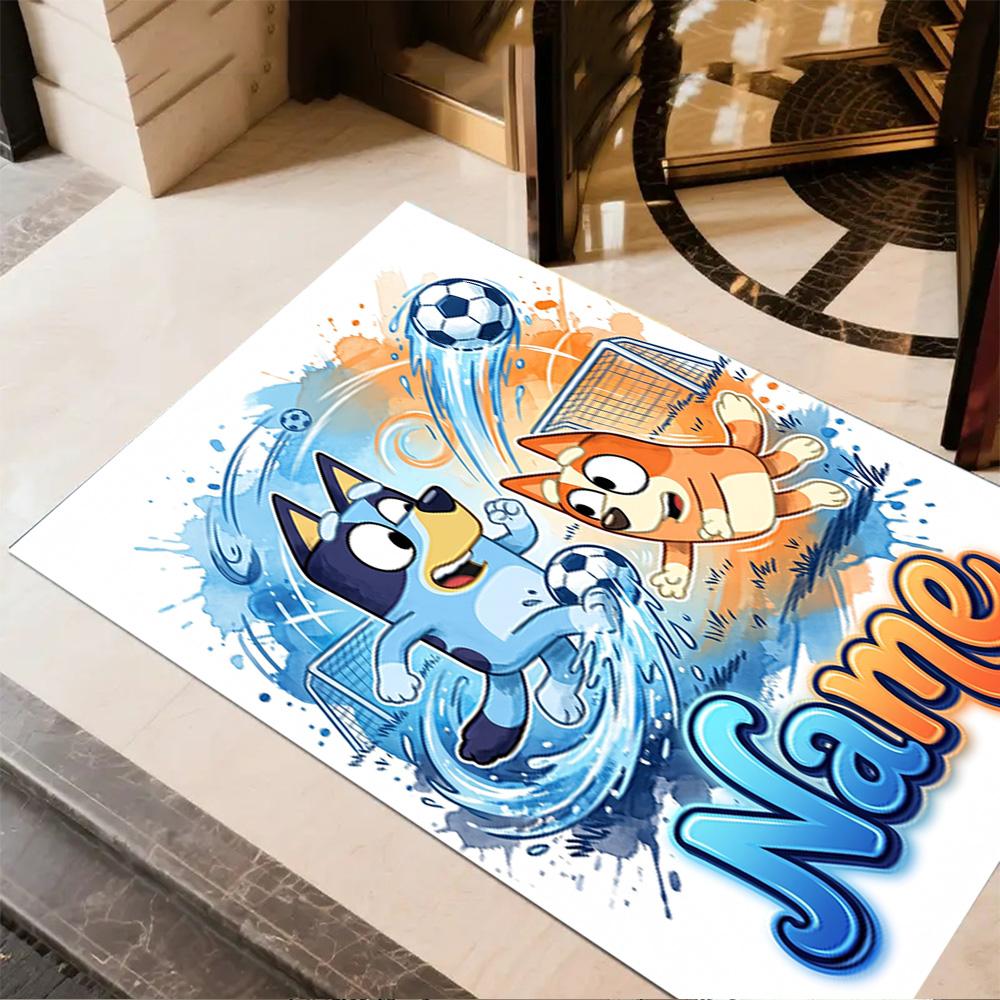 Bluey's Adventure World Customize Text Carpet Perfect for Hallway Balcony Study room Playrooms Anti-slip Rug Office home decor