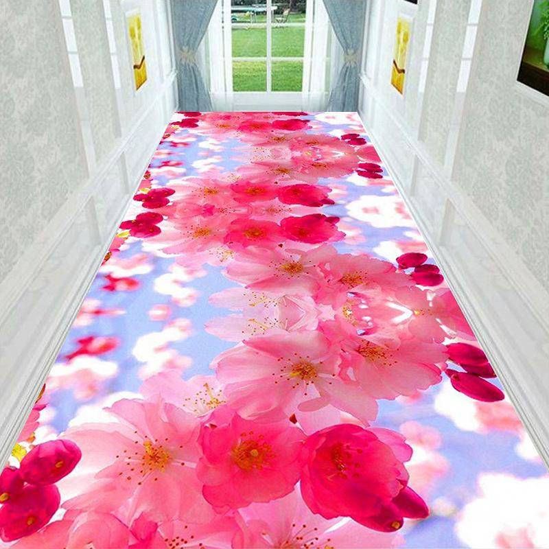 Kreativer 3D-Gartenblumenteppich für Wohnzimmer, Schlafzimmer, Bodenmatte, moderner Blumendruck, Flurteppich, Bodentürmatte