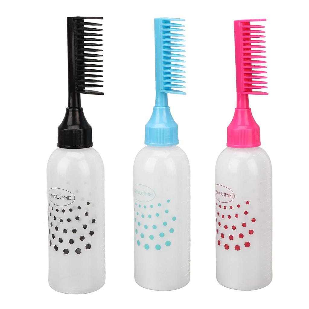 Comb Applicator Bottle Clear Scale Ergonomic Design Plastic Hair Coloring Bottle for Hair Dye