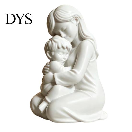 One-piece Molding Sculpture 3D Printed Mother And Baby Figurines Ornaments, Nordic Style Warm Mother-Child Burr-free Print Art Sculptures for
