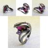 Crystal Purple Genuine Marquise Cut And Black Titanium Ring