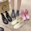 Fashion Rain Boots Women's Non-slip Waterproof Shoes Simple Short Tube Lightweight Water Boots Rubber Cover Shoes Thick Sole Outer Wear Rain Shoes