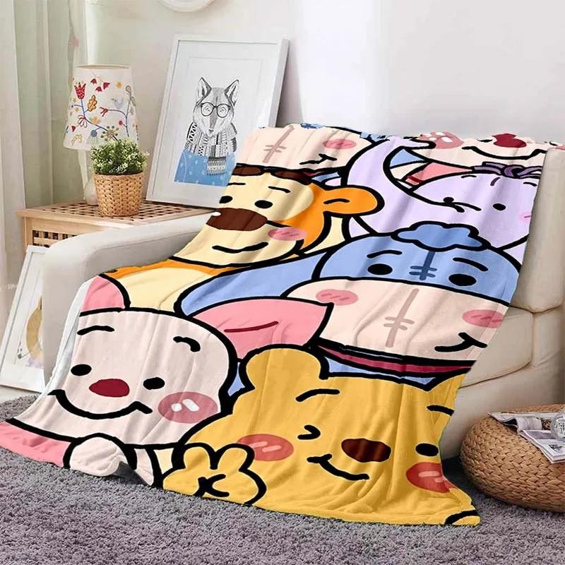 Cartoon Winnie Puuh Decke für Couch Sofa Bett, Super Weiche Gemütliche Plüschdecke mit Design Leicht für Erwachsene, Frauen, Geschenk