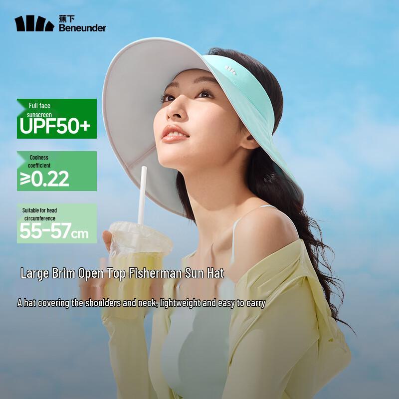 Beneunder Portable Wide-Brim Sun Visor Hat 55-58cm