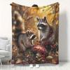 Herbstwald Waschbär Landschaft Thema Decke, Klimaanlagen Decke, Flanell Schlafsaal Büro Nickerchen Decke, Bedruckte Fleece Decke, Geschenk Decke für