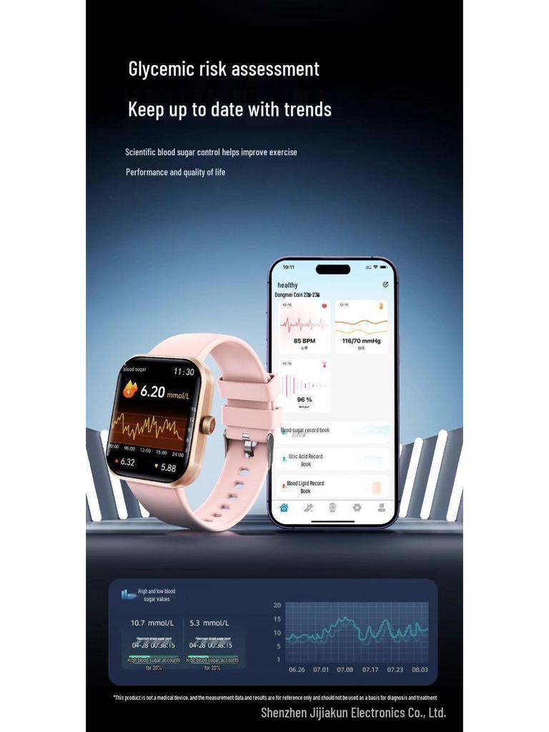 SM23 Cross-border Smartwatch: Monitors Calls, Blood Sugar, Heart Rate, Blood Pressure, & Temperature – Ideal for Health & Sports.