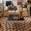 Modern Pink Living Room Carpet Ins Plaid Plush Soft Girls Bedroom Carpets Fashion Large Area Cloakroom Decorative Rug