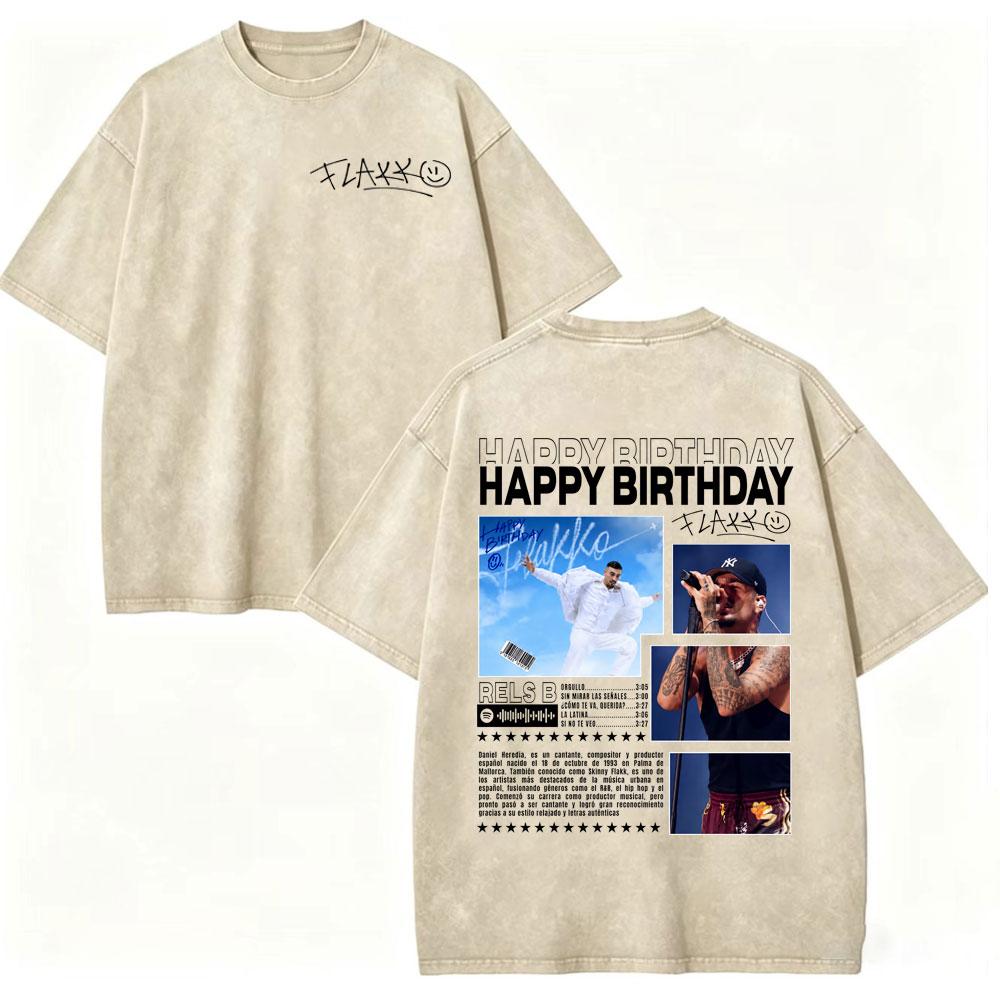 Vintage Washed Rapper Rels B Album Merch Tshirts Men Women Hip Hop Fashion Short Sleeve T Shirt Summer Casual Cotton Tshirts