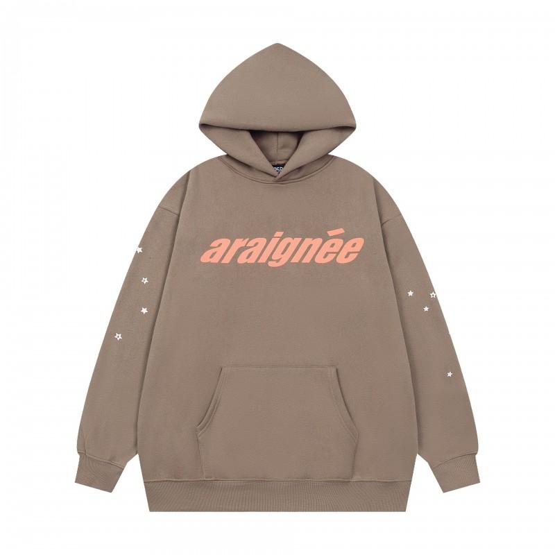 Mens Oversized Hooded Sweatshirt With Spiderweb Foam Print Cotton Fleece-Lined