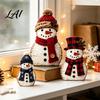 Rustic Christmas Table Decor Wooden Tabletop Decor Reindeer Animal Figurines Farmhouse Style Holiday Window Display Ornaments Tiered Tray Ornaments,