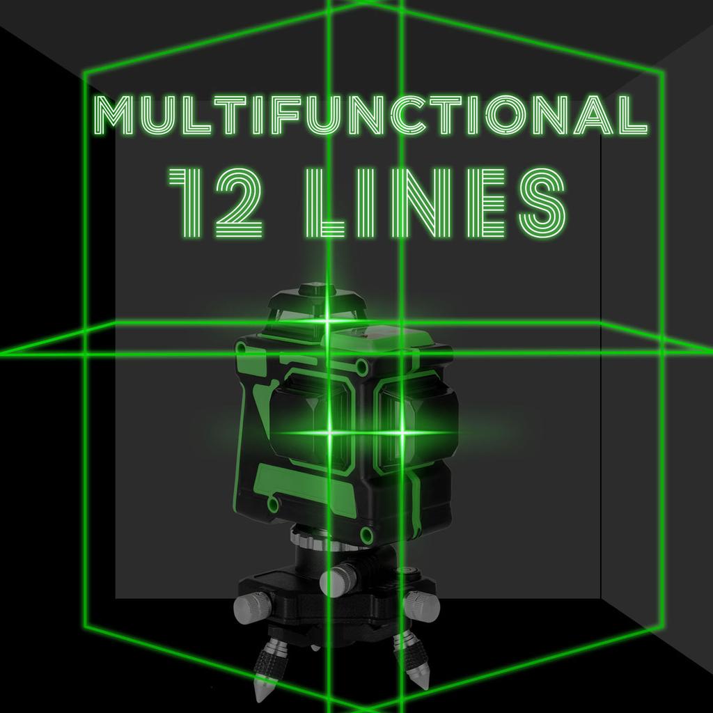 3D Level Machine 360 degrees  Rotatable Base 1 4in Screw 12 Lines Level Machine for Wallpapering
