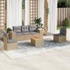 Vidaxl 6-Cz. Garden Furniture Set With Cushions, Beige, Poly Rattan