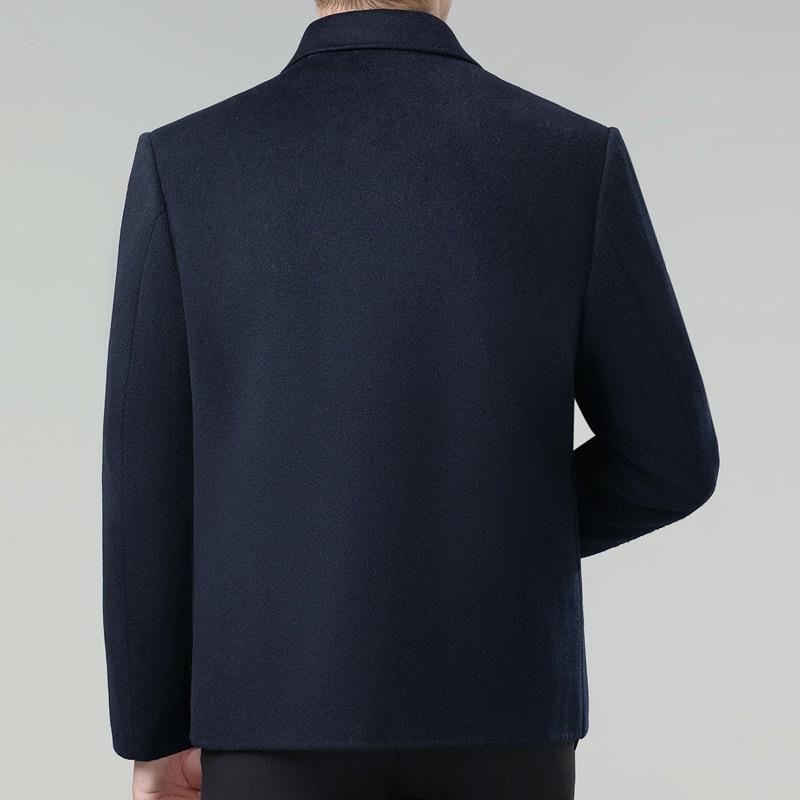 Men's Double-Sided Cashmere Winter Jacket: Thick Wool Coat for Middle-Aged Dads