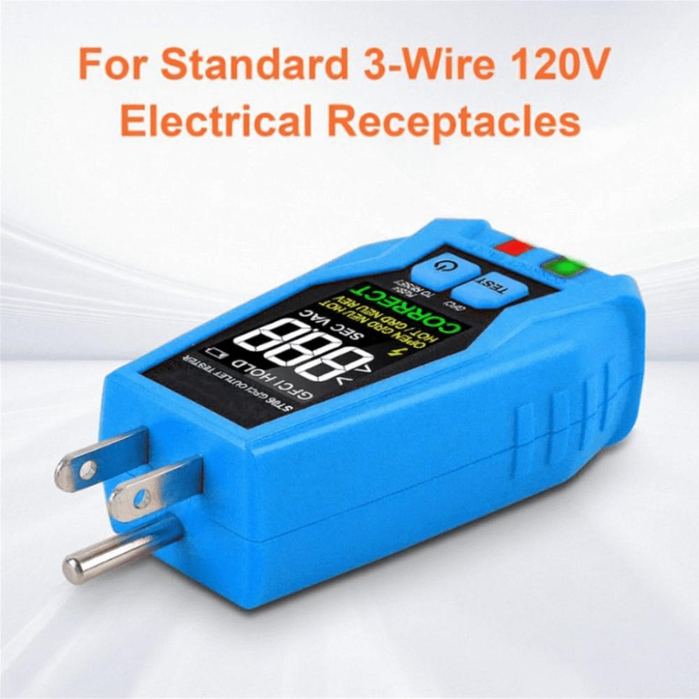 Color Screen Outlet Tester LCD Display Receptacle Tester GFCI Tester  Standard Electrical Outlet