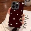 Burgundy Girly Bow Art Phone Case for iPhone 17 16 15 14 13 12 11 Series Pro Max Plus