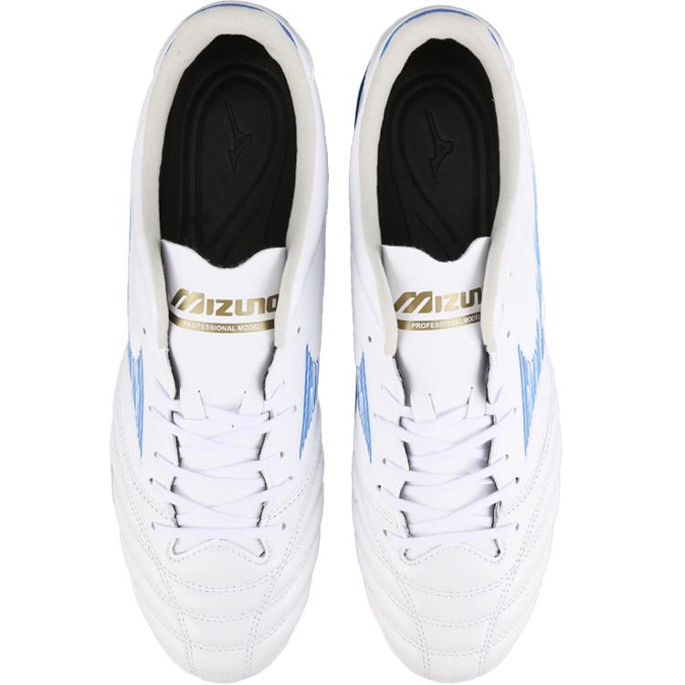 Mizuno Morelia Neo 4 Comfortable AG (Rubber Short Studs) Kangaroo Leather Shock Absorption Football Shoes Men Football Shoes White Blue P1GA243525