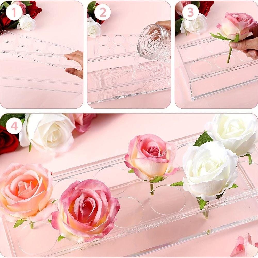 Transparent Clear Acrylic Flower Vase Leak-Proof Hydroponic Flower Pot  Dining Table Decorative