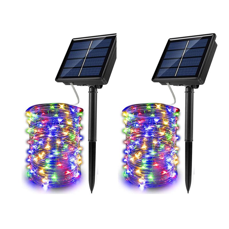 1/2 PCS Outdoor Waterproof Solar Light String 50/100/200/300 LED Waterproof 8 Modes Copper Wire Solar Fairy Light