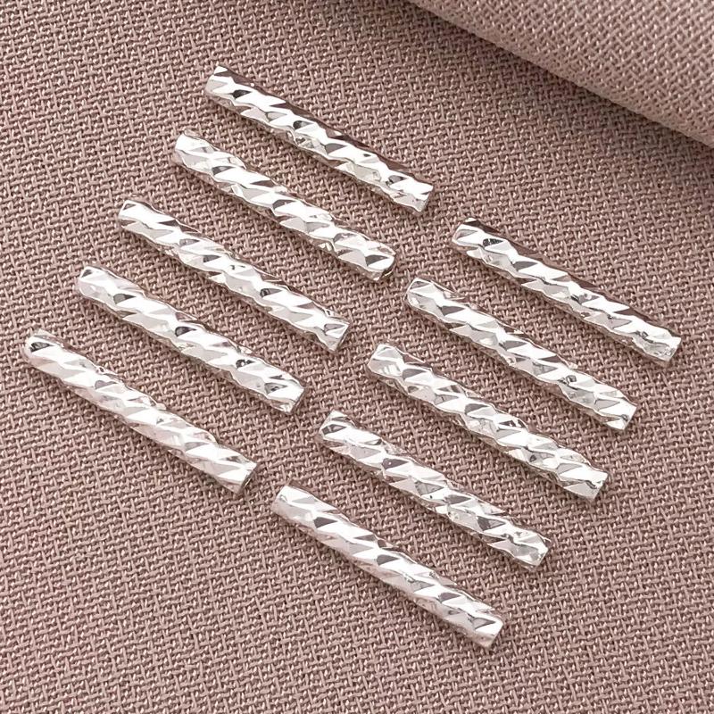 50pcs 18K Copper Plated True Golden Thick Silvery Platinum Batch Flower Connection Tube, DIY Bracelet Jewelry Making Accessories