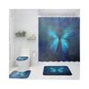 Exquisite Digital Printing Shower Curtain Four-Piece Fashion Shower Curtain Creative Personality Butterfly Series Shower Curtain