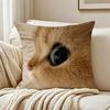 Cute Cat Thousand Yard Stare Meme Pillow Case Living Room Sofa Cushion Cover Suitable For Home Bedroom Room Decoration