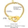 ChainsHouse Bracciale Link Manette per Uomo Donna, Oro 18K/Metallo Nero/Acciaio Inossidabile Biker Catena a Maglie Cubane Amicizia Migliori Amici Bracciali Statement