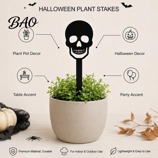 Spooky Plant Bed Decorations 5Pcs Halloween Planter Stakes, Acrylic Garden Sign for Outdoor Yard Lawn Backyard, Decorative Markers Ghost House